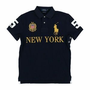 POLO RALPH LAUREN CREST NEW YORK SHIRT NAVY GOLD
